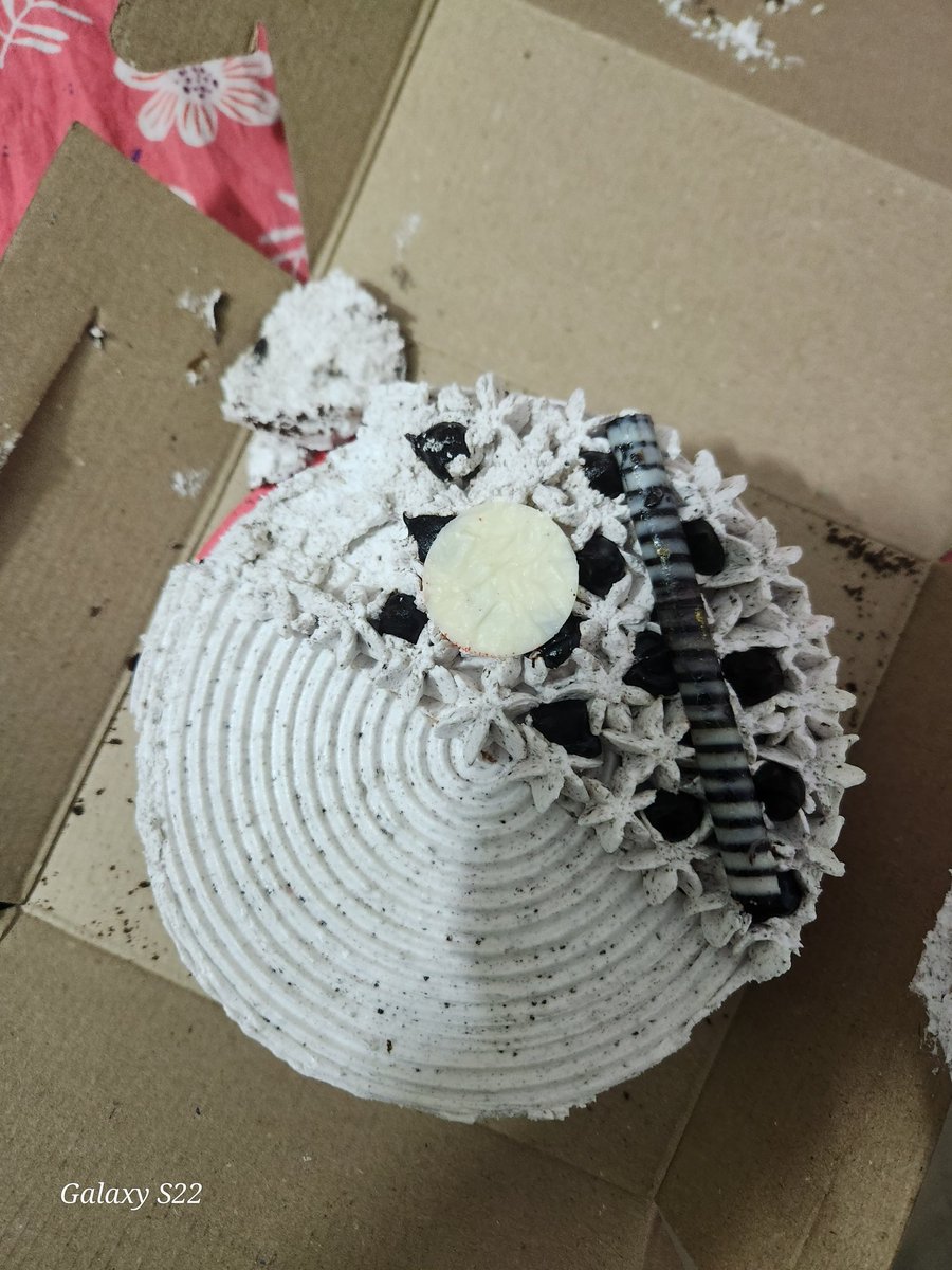 kashiwasii's tweet photo. Hi @Swiggy i order cake for my brother's bday and this is what i got a damaged cake https://t.co/ibaF53kmi7
