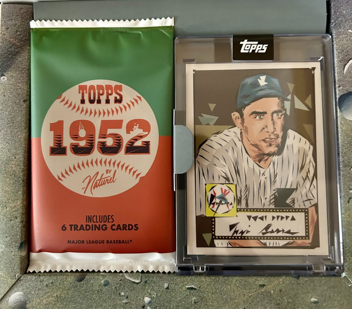 Ordered this reimagined classic 1952 <a href="/Topps/">Topps</a> set from <a href="/TheRealNaturel/">Naturel</a> back in November and it was worth the wait. The Yogi Berra card is 🔥! Between Naturel, <a href="/Rob_Zilla_III/">ROB ZILLA III ⚡️</a> &amp; <a href="/ajkatzart/">Andrew Katz</a> we have some serious artistic talent in the DMV! cc <a href="/YogiBerraMuseum/">Yogi Berra Museum</a> <a href="/lindsayberra/">Lindsay Berra 〽️</a>