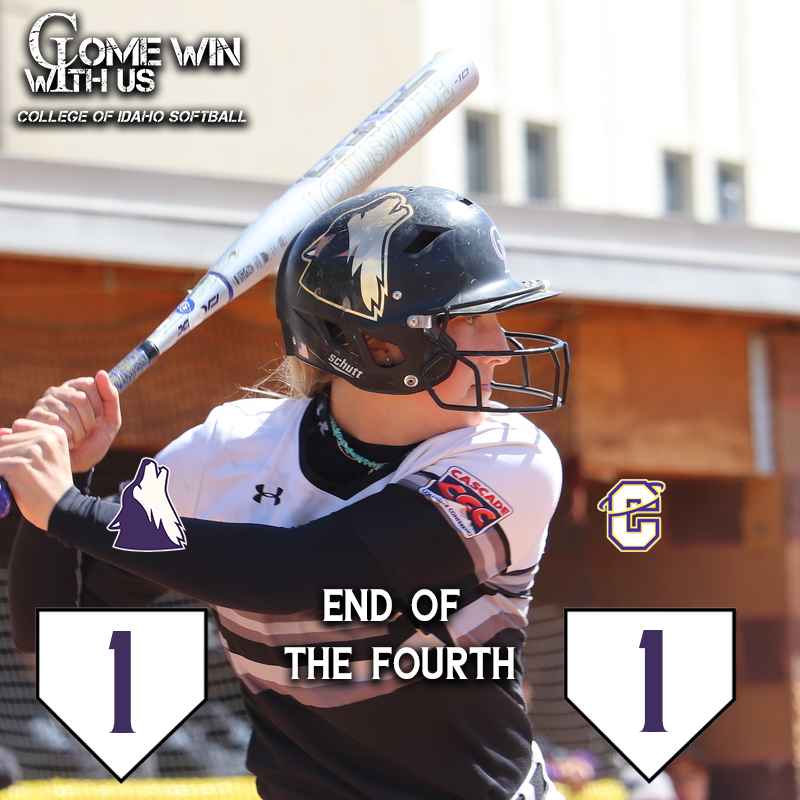 SOFTBALL | <a href="/YoteSoftball/">Coyote Softball</a> and Carroll are tied at 1 in the fifth after the Fighting Saints ties it in the bottom of the 4th. Kaylee MacDannald with two hits to lead College of Idaho. #ComeWInWithUs