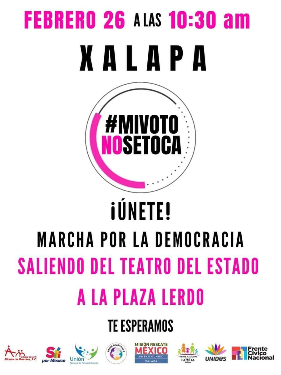 La manifestacion del 26F es para defender la democracia. Para exigir a la SCJN que defienda la Constitucion. El voto debe seguir siendo libre y necesitamos seguir contando con un árbitro electoral independiente y confiable. México es de todos, no de una sola persona.