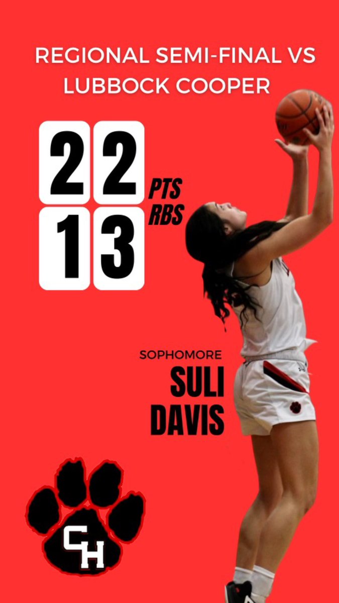 CHHS_LadyHoops's tweet photo. Suli finishes the season a double-double, 22 points and 13 rebounds. https://t.co/gu23QCu2tZ