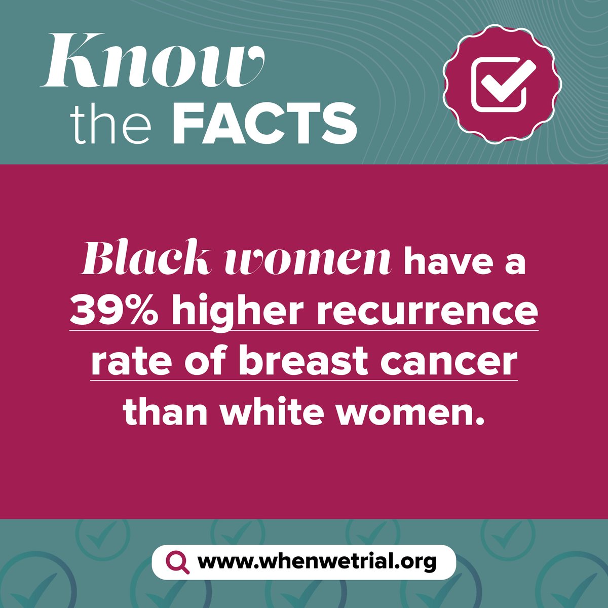 touchbbca's tweet image. Know the facts. Change the numbers. When we tri(al), we make a difference in breast cancer research.

whenwetrial.org

#WhenWeTrial #joinourmovement #BlackBreastCancer #BlackBreastie #breastcancerawareness #breastcancerresearch #breastcancerscience #communityimpact