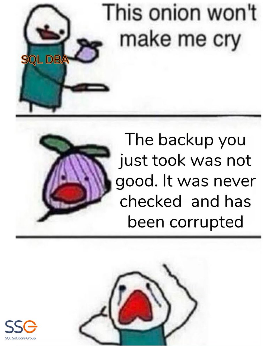 SQLGroup's tweet image. nooooooooooooooooooooooooooooooo!
#sql #sqlprobs #sqlcommunity #programmers #programmingprobs #data #datahumor #datascience #sqljokes #sqlmemes #sqlhumor #sqlexperts #learnsql #freesqltraining