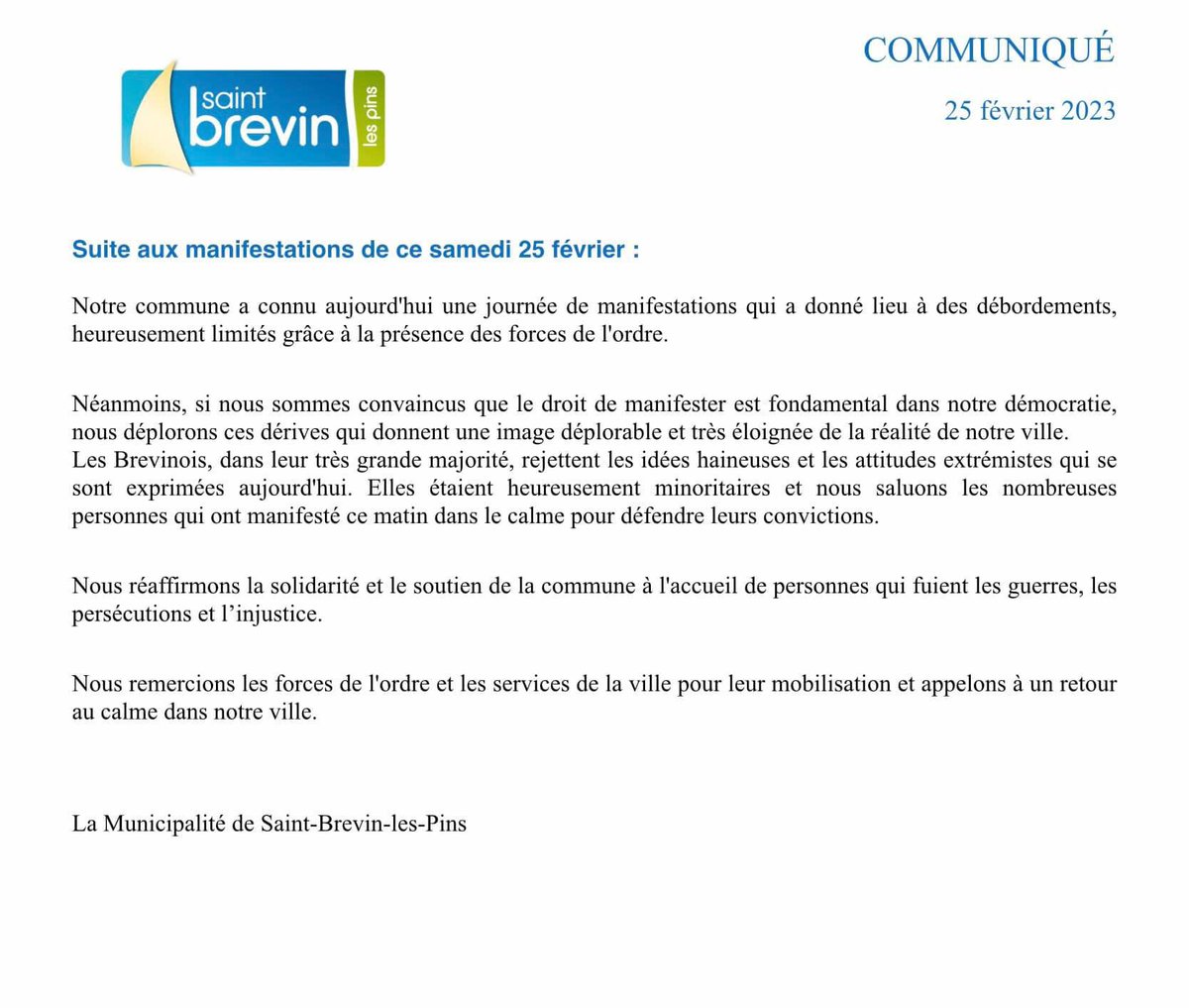 Vicoduzoo's tweet photo. @Bruno_Attal_ Communiqué de la mairie de #SaintBrevin pov trou de balle, pas de fachos dans nos quartiers https://t.co/nFcjtcDJby