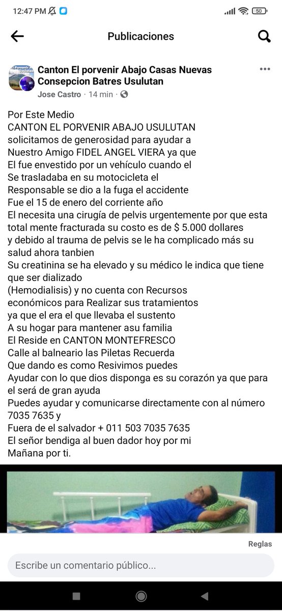 CAPITAN58767182's tweet photo. @nayibbukele y todo el que quiera un padre de familia solicita de tu ayuda Dios toque tu corazón y puedas ayudar a este padre de familia sus 3 niñas Telo agradecerán mucho compartan todos este msj o por si alguien quiere ayudar en la imagen está como se pueden contactar 😥🙏 https://t.co/752FqcpnRn