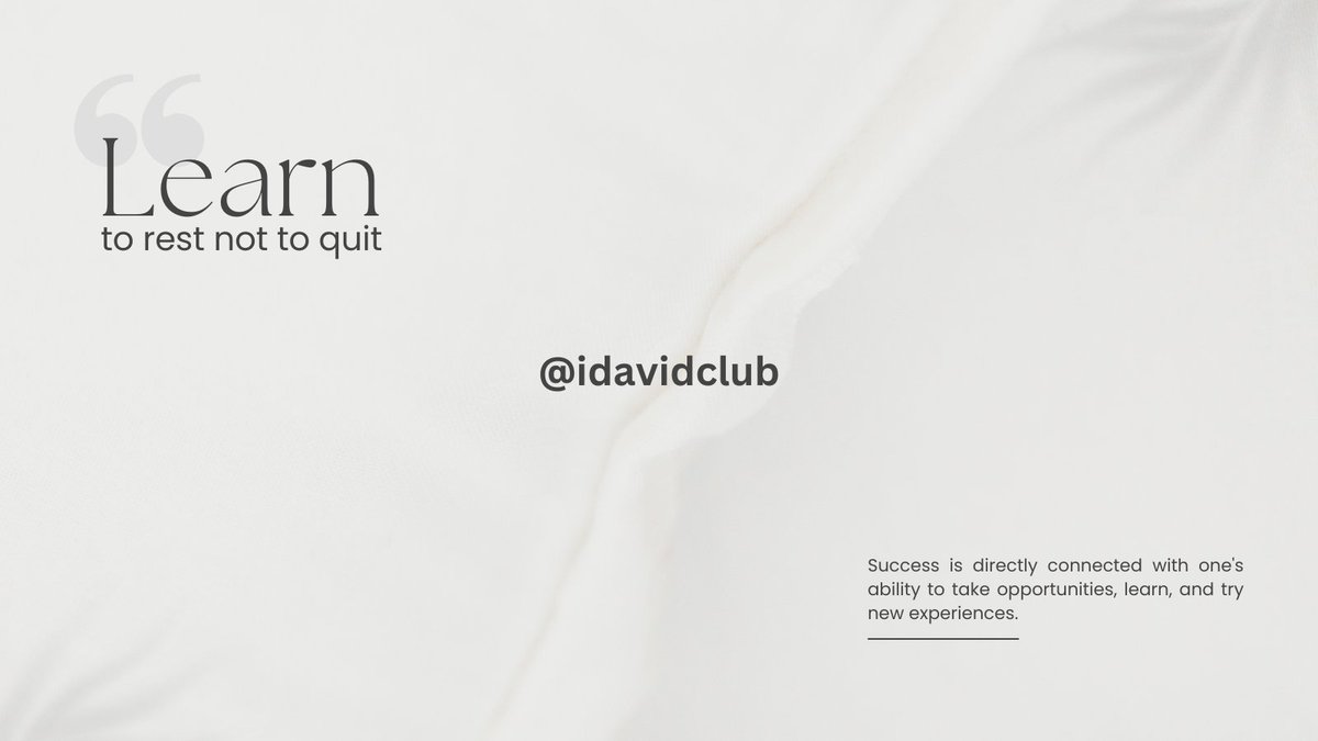 iDavidClub's tweet image. Take a break, recharge and come back stronger. #LearningToRest #NeverQuit #idavidclub 🦒🦒🦒