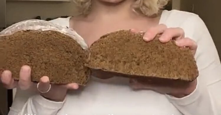 TheTumboy's tweet photo. this bread looks so dense. crumb is way too tight. got no rise. she’s really going to have to blow us away in the showstopper round or she could be going home https://t.co/HaiZHAzyVi
