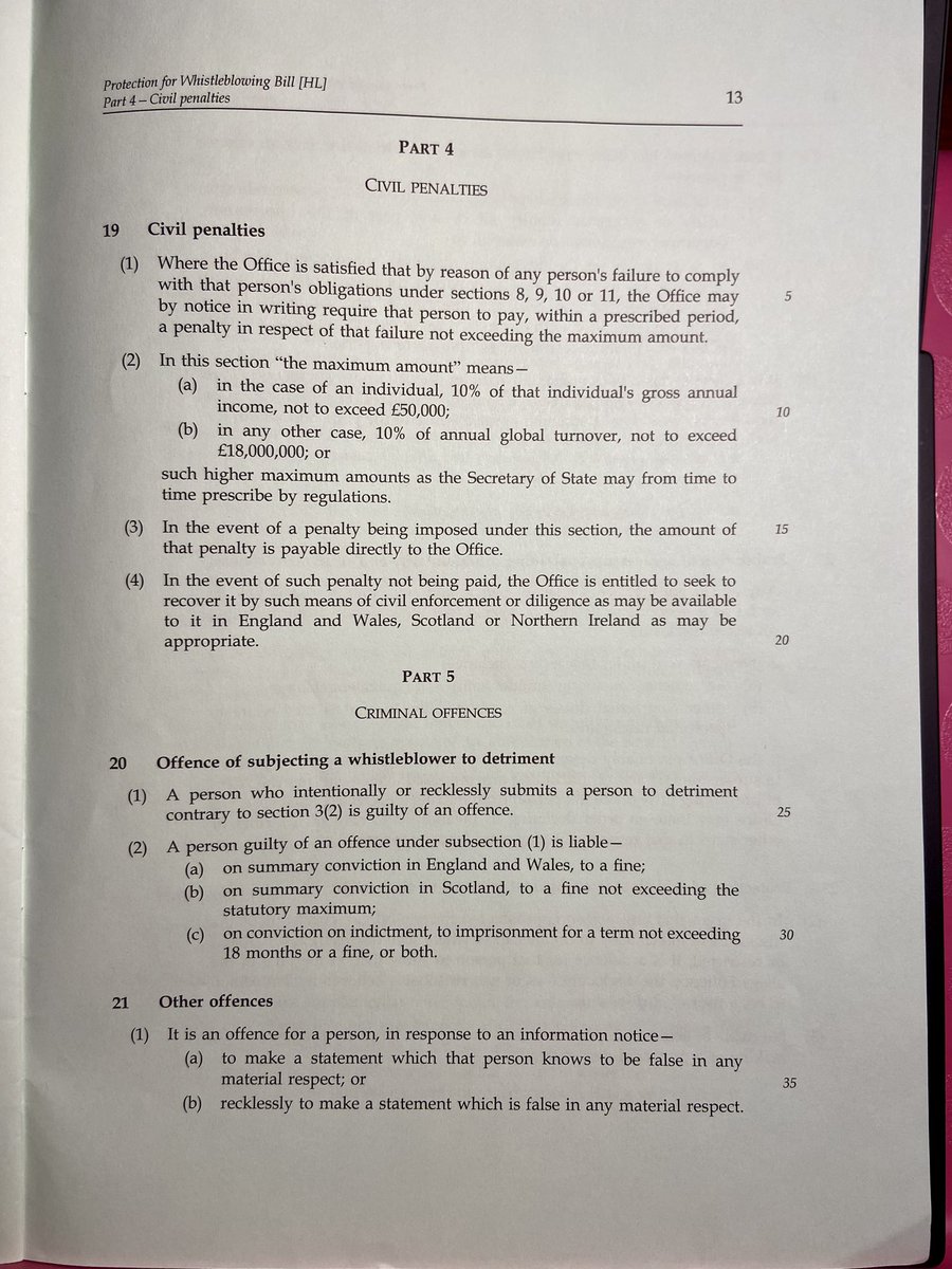 YearOfJustice's tweet photo. @seanpepper66 Great question, the #OWB has statutory powers to protect the WB, commission investigations and impose fines and penalties. WBs will not need lawyers - see part 2 and part 6 #whistleblowersUK has a seminar on Monday evening to explain the bill &amp; answer questions https://t.co/3FR0MGqu6b