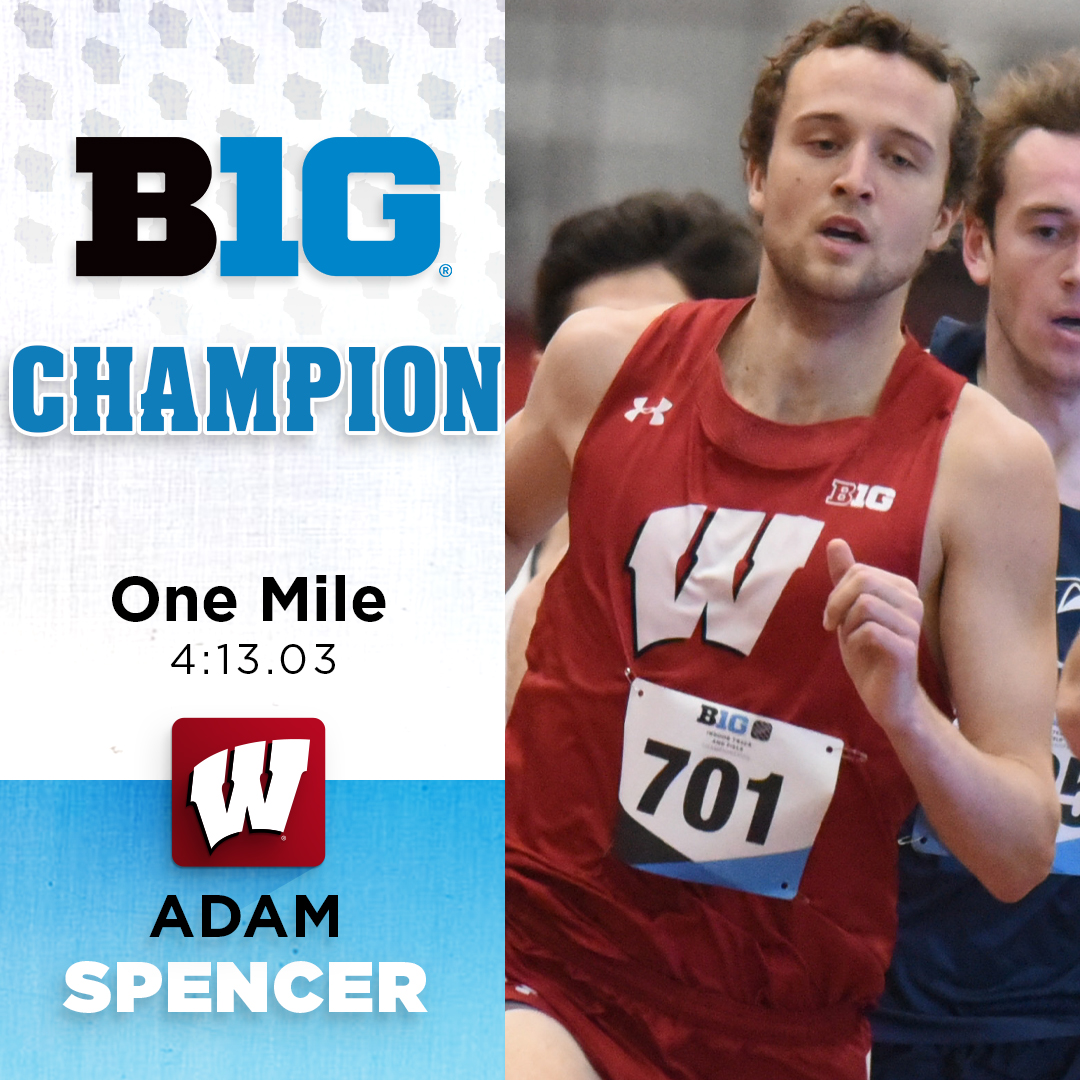 BadgerTrackXC's tweet photo. Only a sophomore and already a 2️x B1G CHAMPION!‼️ Congratulations Adam Spencer https://t.co/x67CfW1tWG