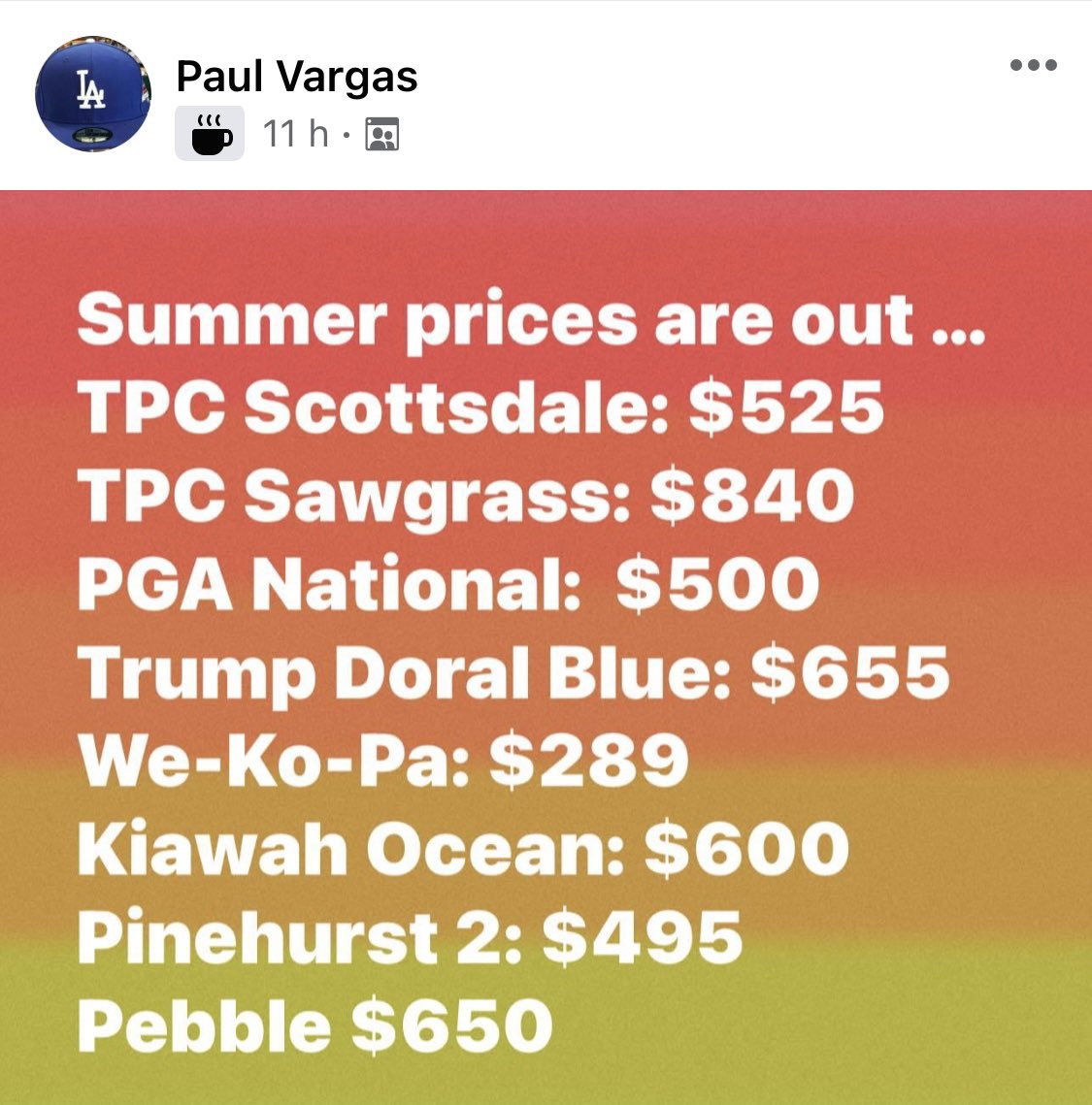 Flushing It on Twitter "Are green fees out of control? Bethpage is 65