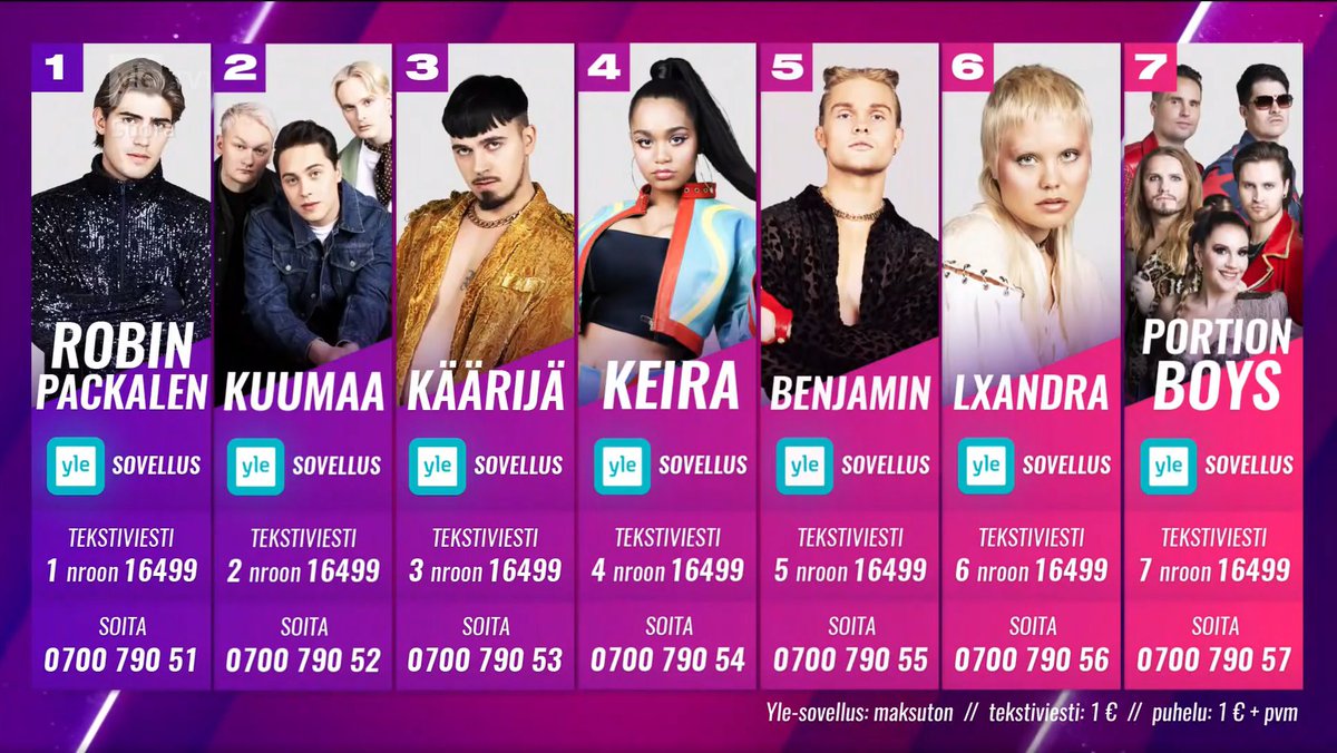 Imagine being offered this selection to vote for in your National Final? I would pass out #UMK23