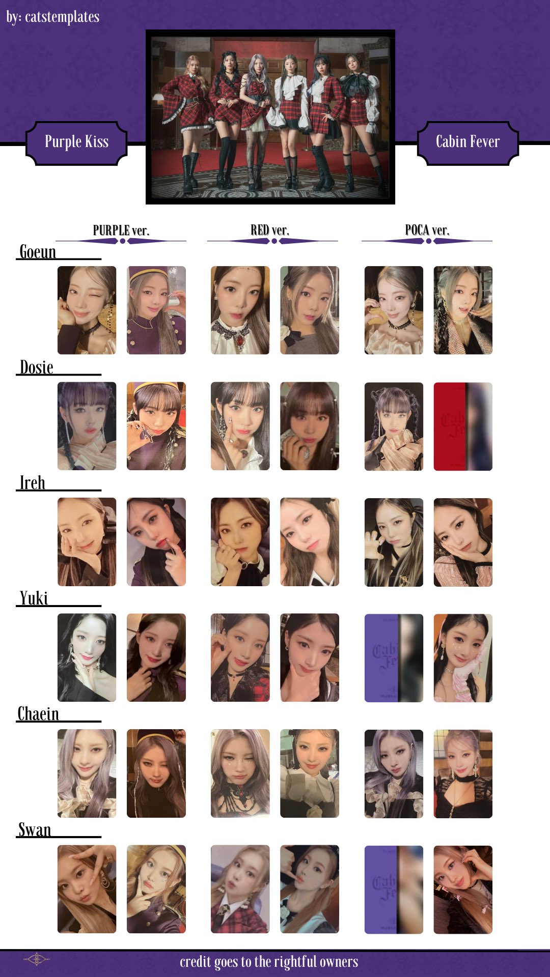 PURPLE KISS Cabin Fever 特典トレカ スアン kpop templates by cat on X: 