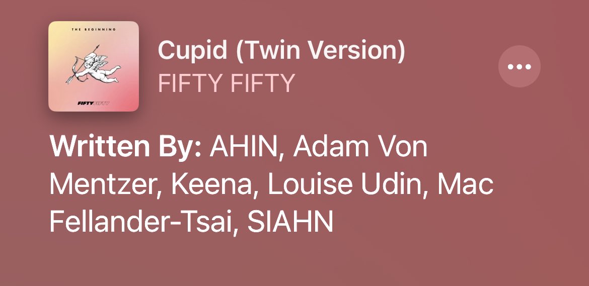Allmyh00dunnies's tweet photo. So I was listening to SOTY and went to check the lyrics and found this! Is this another Ahin or did Ahin from Momoland help write Cupid by Fifty Fifty? 
#FIFTYFIFTY #FIFTYFIFTY_CB #MOMOLAND #Ahin https://t.co/OIJ9ywzH10