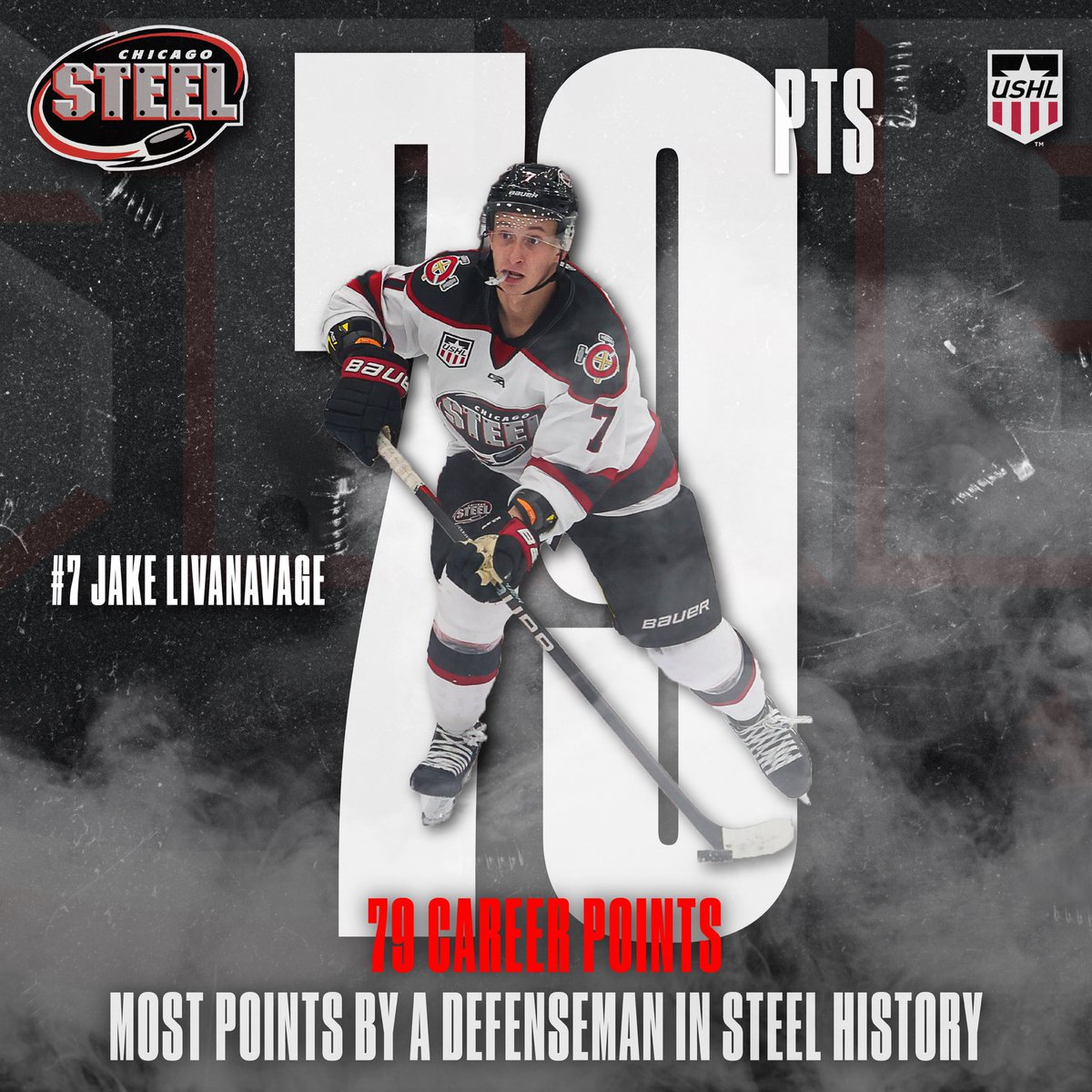 After reviewing the record books, we’re proud to say defenseman Jake Livanavage has broken the record for most career points by a defenseman in Steel history with 79. Congrats Liver! 

#FeelSteel