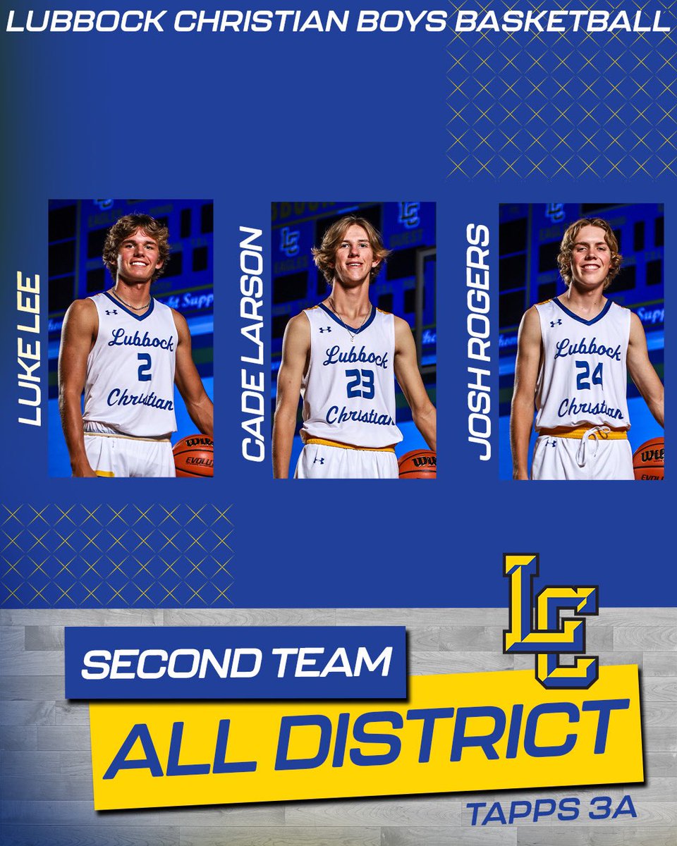 Lubbock Christian Boy’s Basketball (@lceaglebball) on Twitter photo Congrats to Luke, Cade, and Josh! We’ve got a great Junior Class stepping up as leaders on our team!
<a href="/pchristy11/">Pete Christy</a> <a href="/arielle_schafer/">Arielle Schafer</a> Congrats to Luke, Cade, and Josh! We’ve got a great Junior Class stepping up as leaders on our team!
<a href="/pchristy11/">Pete Christy</a> <a href="/arielle_schafer/">Arielle Schafer</a>