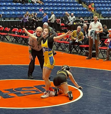 Annika wins last match 7-2  &amp; finishes 3rd in the state‼️Congratulations on a terrific finish💛💙💛
#ScoutNation <a href="/BoostersLfhs/">LFHS Boosters</a>