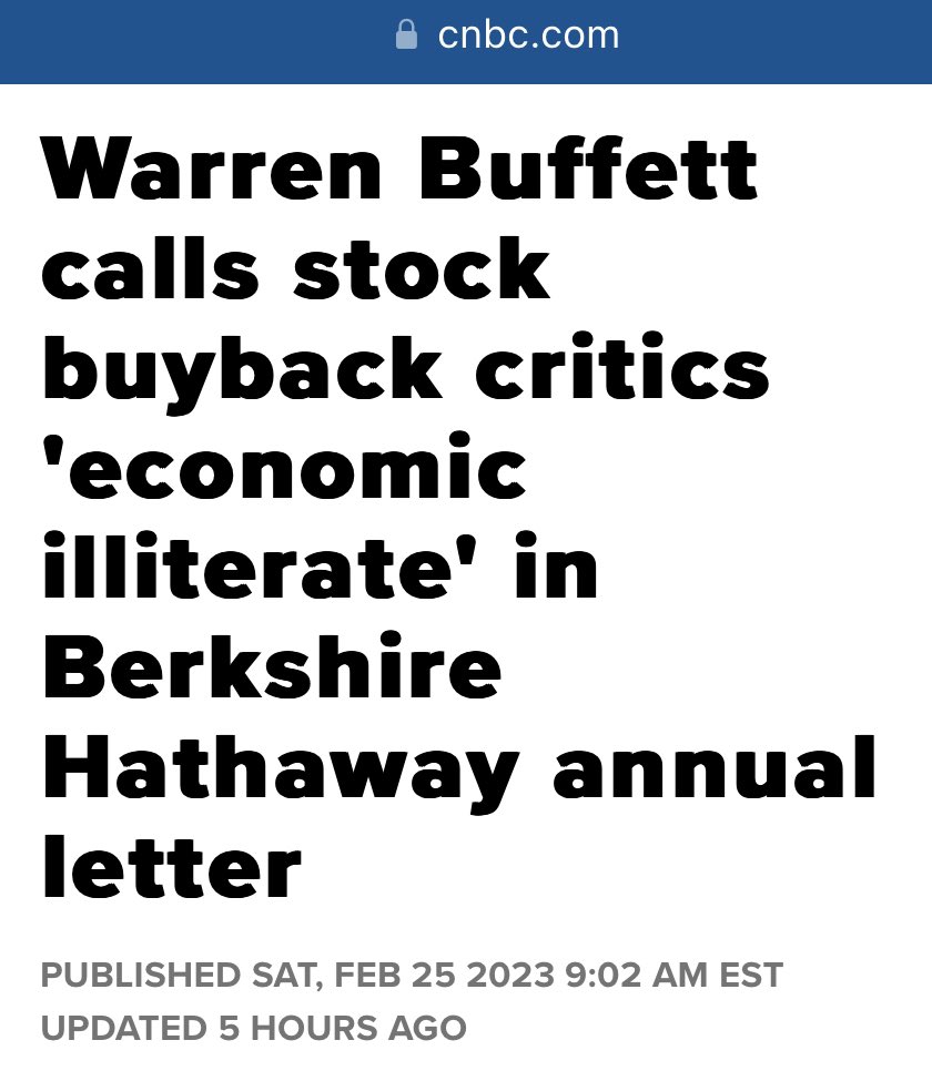 Railroad baron Warren Buffett is lashing out at critics of stock buybacks — right after the East Palestine train derailment spotlighted the rail industry spending billions on buybacks while skimping on other priorities.