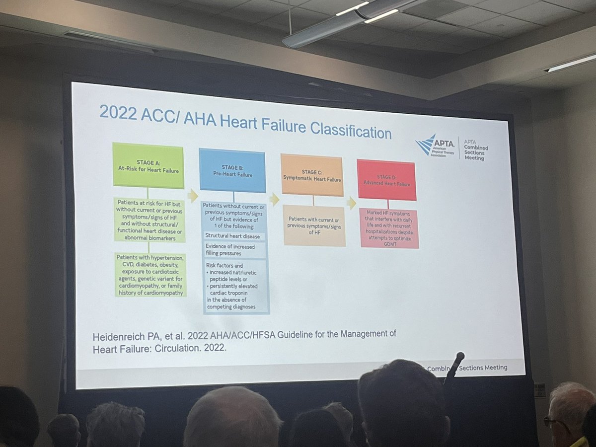 PTs have value in intervening early with mobility, education, and lifestyle change in Stage A and Stage B heart failure #APTACSM