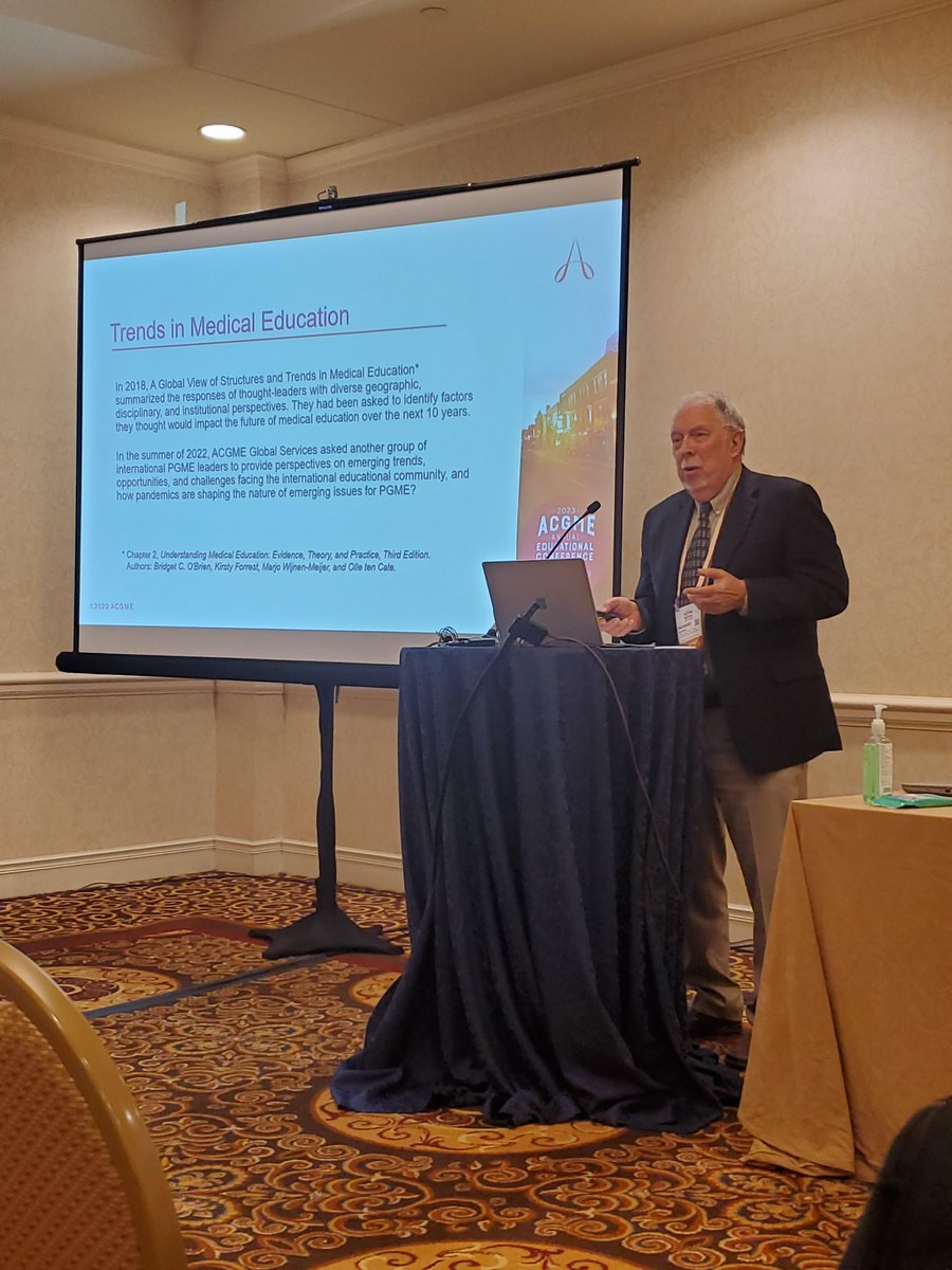 acgme's tweet image. Surveying #PGME thought leaders around the world, #ACGMEGlobalServices unveiled results that stressed the need for training to be more clinical and community-based than it currently is, a team-based approach to medicine and a holistic view of healthcare. #ACGME2023 #MedEd