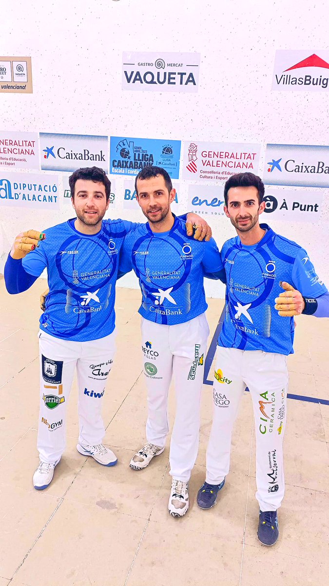 funpival's tweet photo. 📣 Resultat final !!
📍Trinquet @AjuntPedreguer

35🔴@BenidormAyto Pere Roc II. Jesús, Héctor (f) Pau 
60🔵@AjMontserrat Marc, Pere i Monrabal II
🏆 XXXII Lliga #escalaicorda 
2️⃣ª Ronda

#pilotaprofessional #lligacaixabank23 https://t.co/fJLeqyy39U