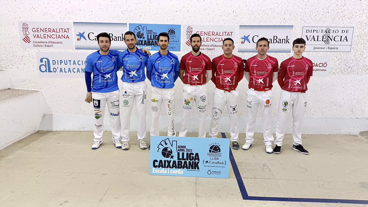 funpival's tweet photo. 📣 Resultat final !!
📍Trinquet @AjuntPedreguer

35🔴@BenidormAyto Pere Roc II. Jesús, Héctor (f) Pau 
60🔵@AjMontserrat Marc, Pere i Monrabal II
🏆 XXXII Lliga #escalaicorda 
2️⃣ª Ronda

#pilotaprofessional #lligacaixabank23 https://t.co/fJLeqyy39U