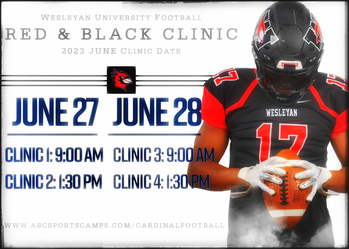 NE6FB_Recruits's tweet image. #CatholicConference🏈 𝐈𝐍𝐅𝐎
    𝐂𝐀𝐌𝐏 𝐒𝐙𝐍 #ProvingGround
 
@Wes_Football is on the 🕓.

Registration is open for their June 27 &amp;amp; June 28 camps. See the link below to sign up! info.abcsportscamps.com/cardinalfootba…
#NESCAC