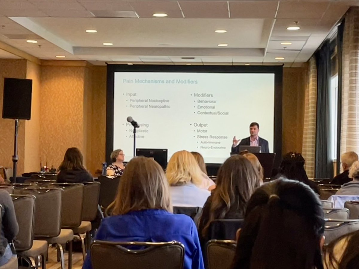 MUSC grad Nick Orton speaking about pain <a href="/APTAcsm/">#APTACSM</a> @APTAtweets for the Academy of Clinical Electrophysiology and Wound Management.  So proud of our grads!!!
