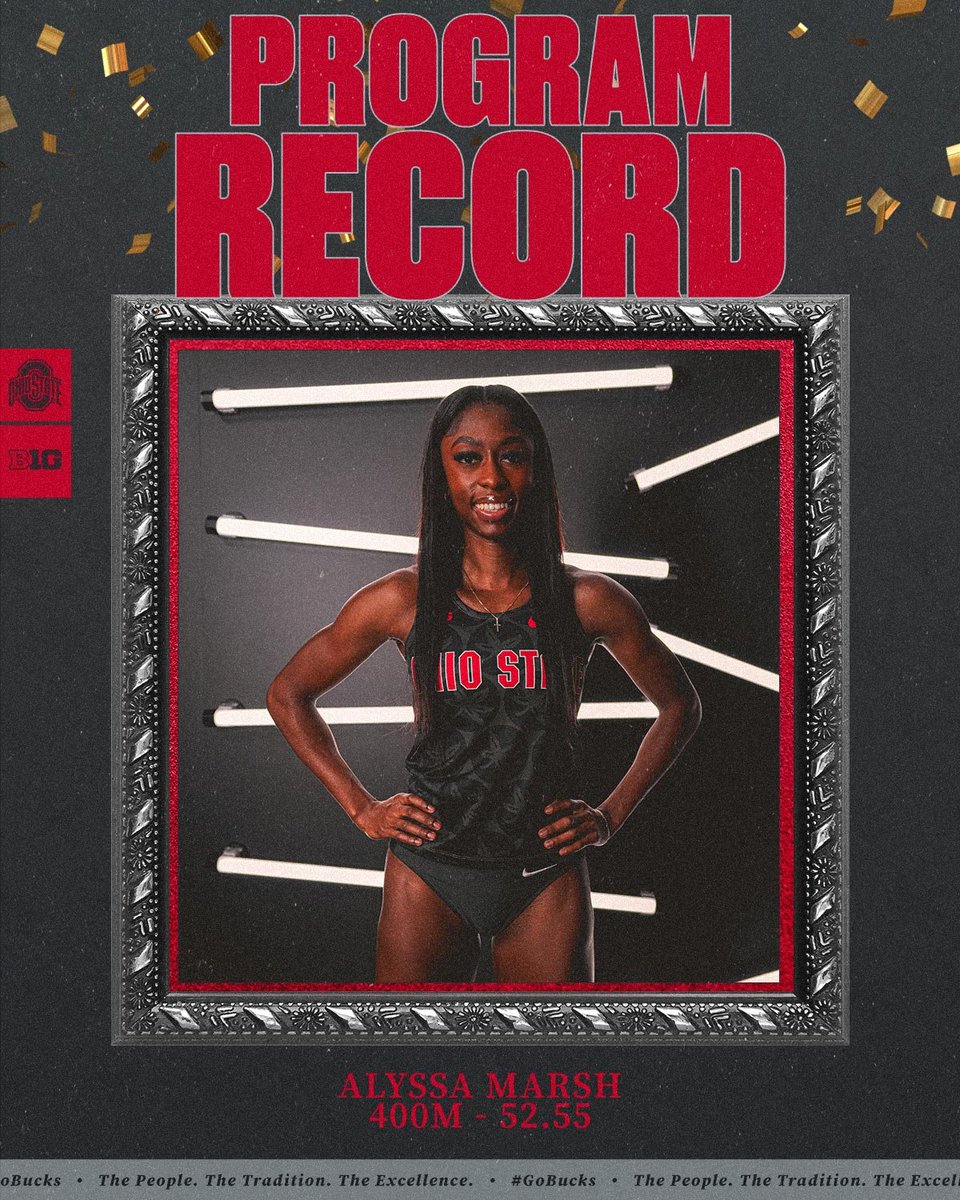 Congratulations to Alyssa Marsh on breaking the women's indoor 400m program record!!

#GoBucks