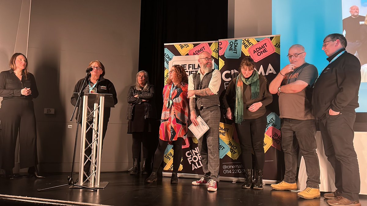 cinemaforall's tweet photo. Drumroll please 🥁 The Engholm Prize for Film Society of the Year goes to... @LeighFilm for their incredible work in their community and the sector at large #FSoY23 #CCC23 https://t.co/ynKQBvkaxZ