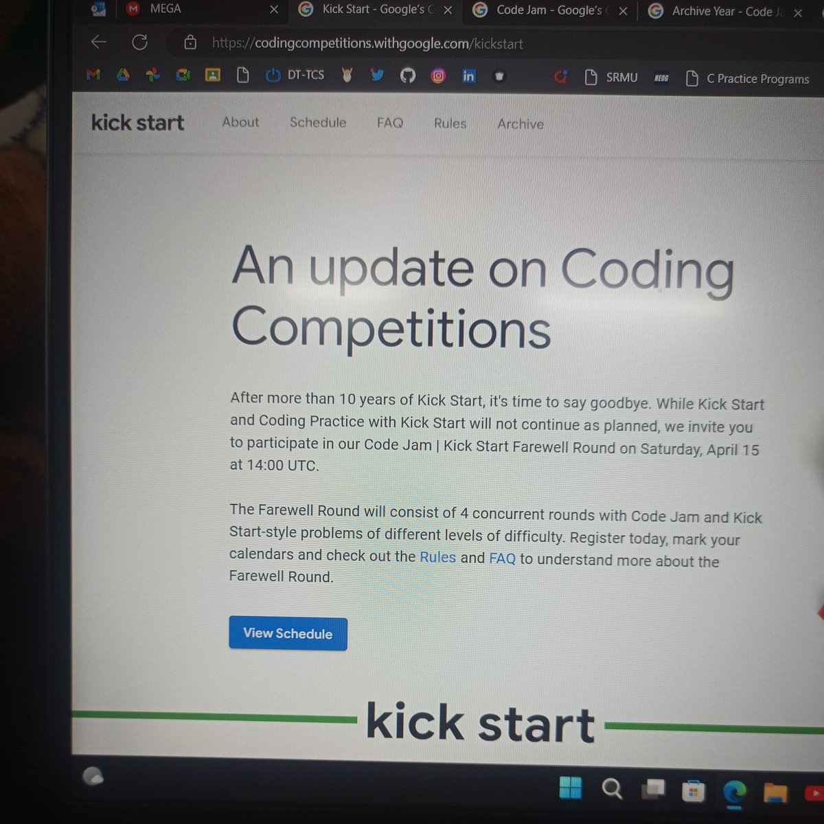 adisuyash's tweet image. #Google #kickstart #hashcode #codejam all have been closed permanently.
Thanks to @kunalstwt for his latest video about this huge update.
Last #opportunity for skilled ones. Go showcase them. Don't ask for my skills, I'm a noob😶🌫️