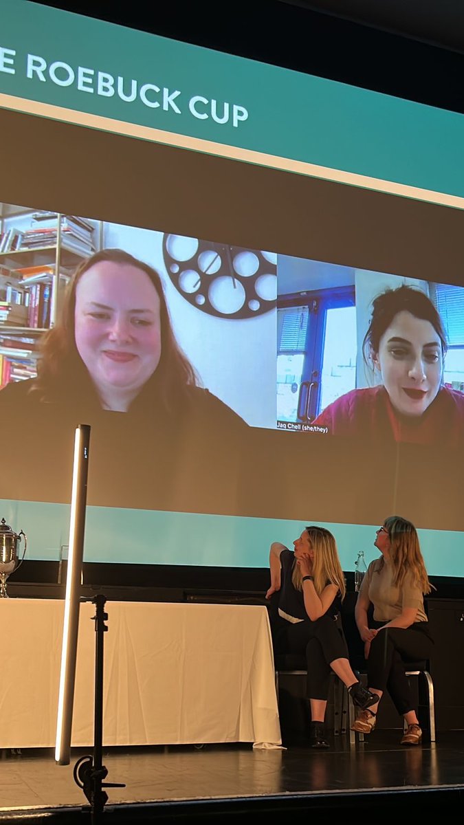cinemaforall's tweet photo. This year we're presenting the Roebuck Cup to those who won during the 2020-21 awards, so a huge round of applause for Priscilla Igwe, Katherine Sellar, Michael Pierce and Monika Rodriguez 👏 #FSoY23 #CCC23 https://t.co/OZ02I1WW11