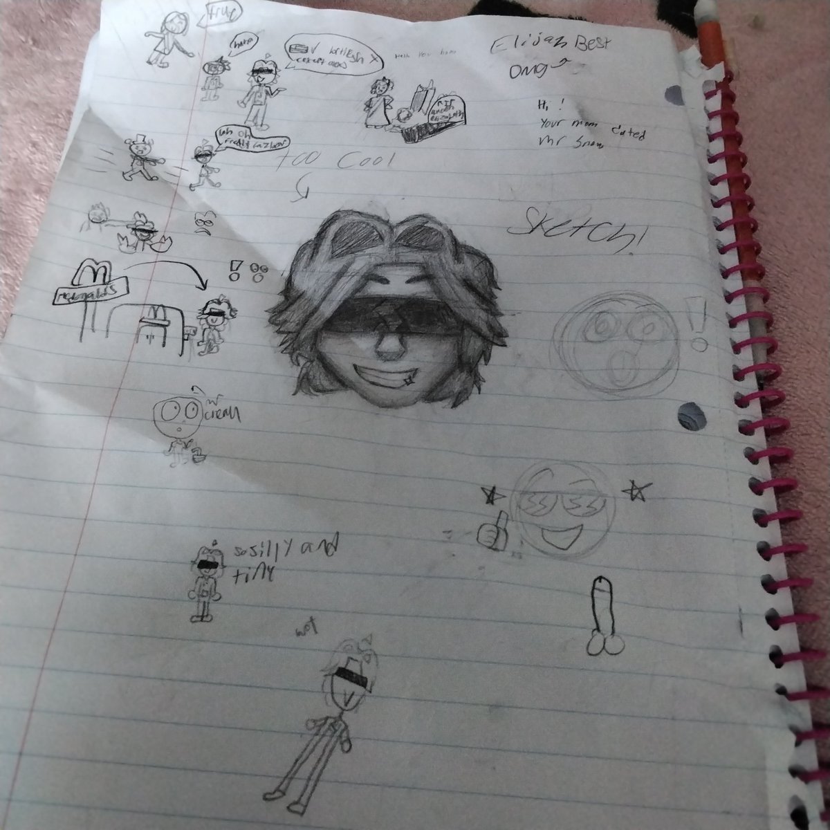 Toxicatorrr's tweet photo. Help my friends r drawing weird stuff on this (I draw all the stuff about @Sk3tchYT cuz they don't know who he is sadly) https://t.co/VxOuQ1i01n