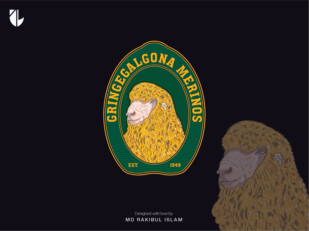 creeventer's tweet photo. Retro Badge Logo for Gringegalgona Merinos.
#logodesign #retrobadge #pollmerino #woolfibers #goldishyellow #masculinewhite #futurism #slabseriffont #studdbusiness #management #merinowool #marketing #creativity #innovation #genetics #mulesingfree #profitablesheep #brandidentity https://t.co/20NY01CbLu