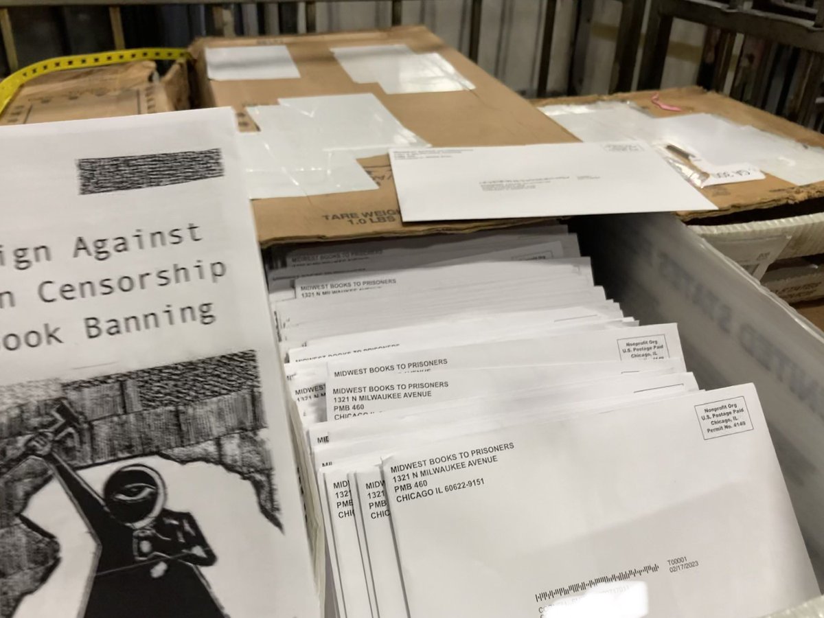 As part of the campaign against #PrisonCensorship and #BookBanning, we mailed out 1200 surveys and zines to everyone who wrote us in the past year. Got our bulk mail nonprofit permit: we are not playing around anymore. #FreeEmAll