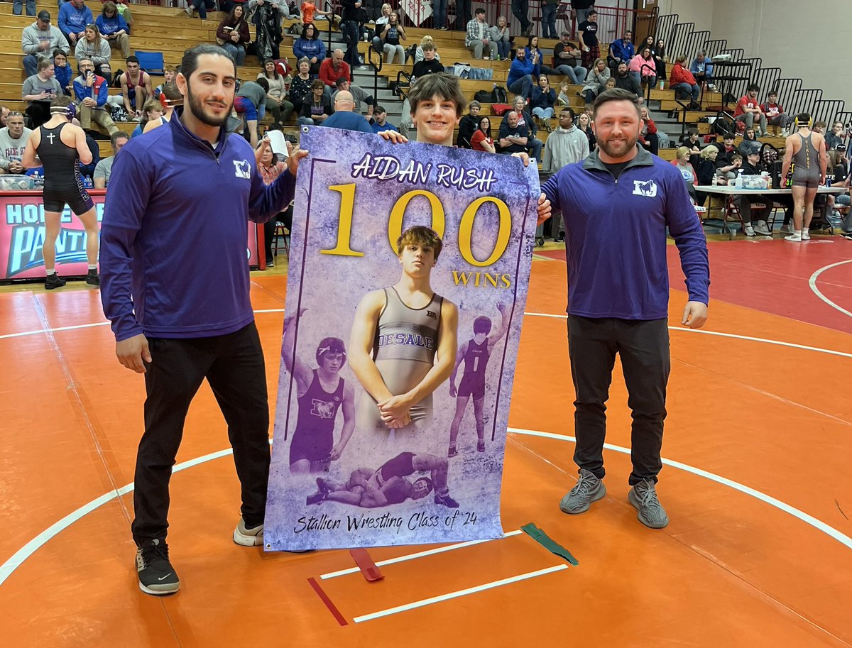 Congrats to <a href="/AidanRush13/">Aidan Rush</a> on his 100th win while winning a sectional championship!