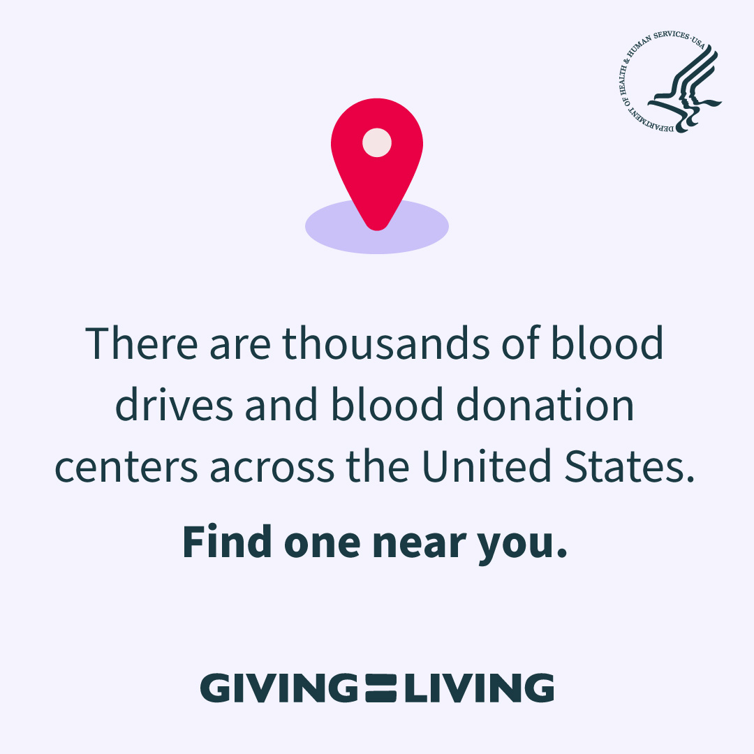 Wondering where you can donate blood? Check out the Giving = Living