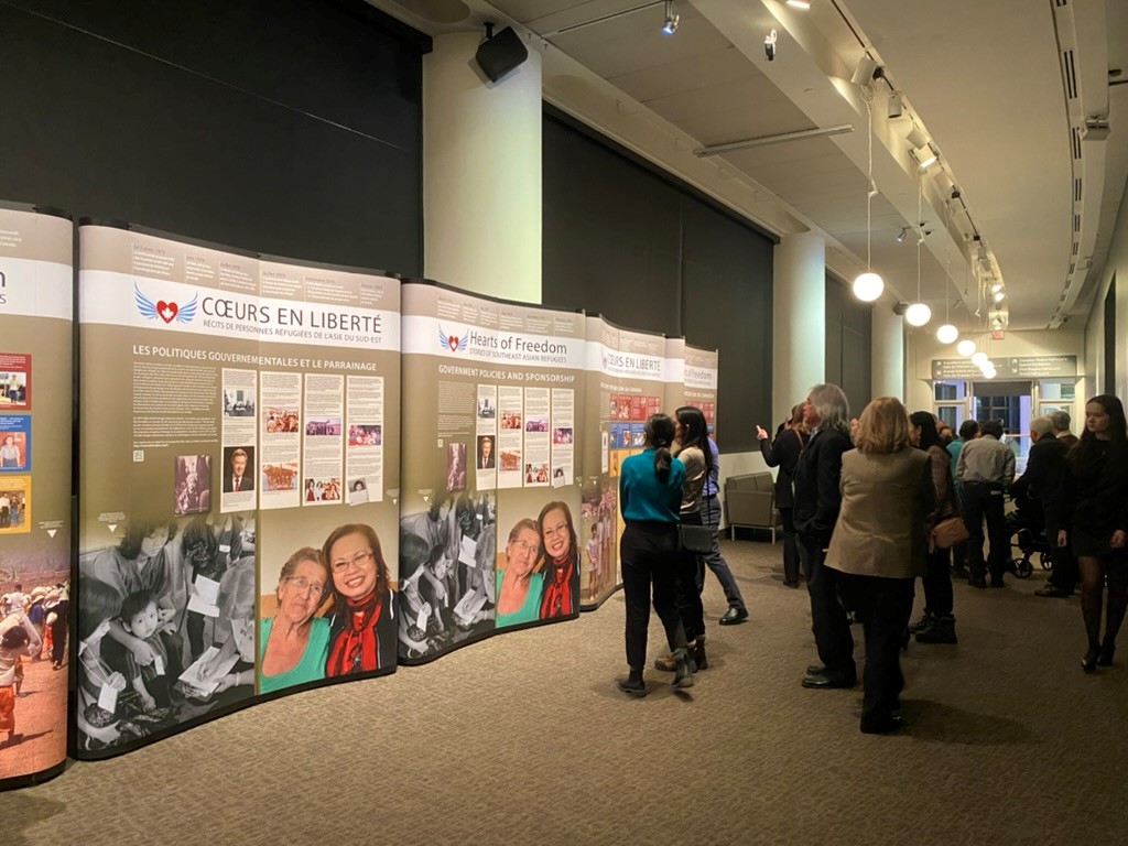 MSCwpg's tweet photo. Dr. Stephanie Stobbe, Associate Professor of Conflict Resolution Studies, recently celebrated the opening of the Hearts of Freedom exhibition at the Canadian Museum of History. Over 100 people braved the winter storm to attend the event. https://t.co/mtXCjWTtM7