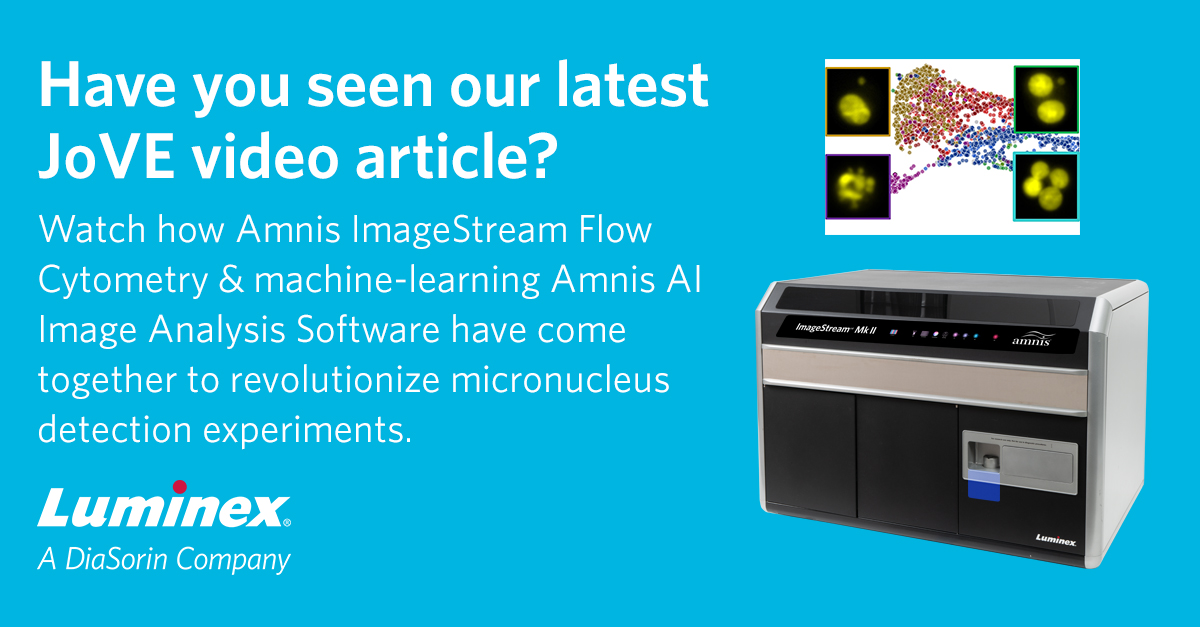 Luminex's tweet image. Have you seen our latest video article in @JoVE? Explore how Amnis #ImageStream #FlowCytometry &amp;amp; #machinelearning Amnis #AI Image Analysis Software come together to revolutionize micronucleus detection experiments with modernized efficiency &amp;amp; accuracy.

hubs.li/Q01CGR3f0