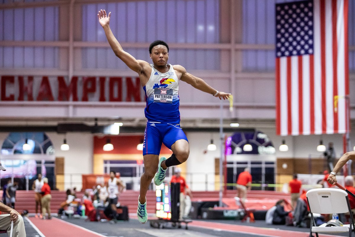 What a performance by <a href="/Jaden_Jumps/">Jaden Patterson</a> 🙌

Sophomore Jaden Patterson jumped a huge personal best of 16.15m (53-0 ft.) in the triple jump to place as the runner-up!

#KUtrack #RockChalk