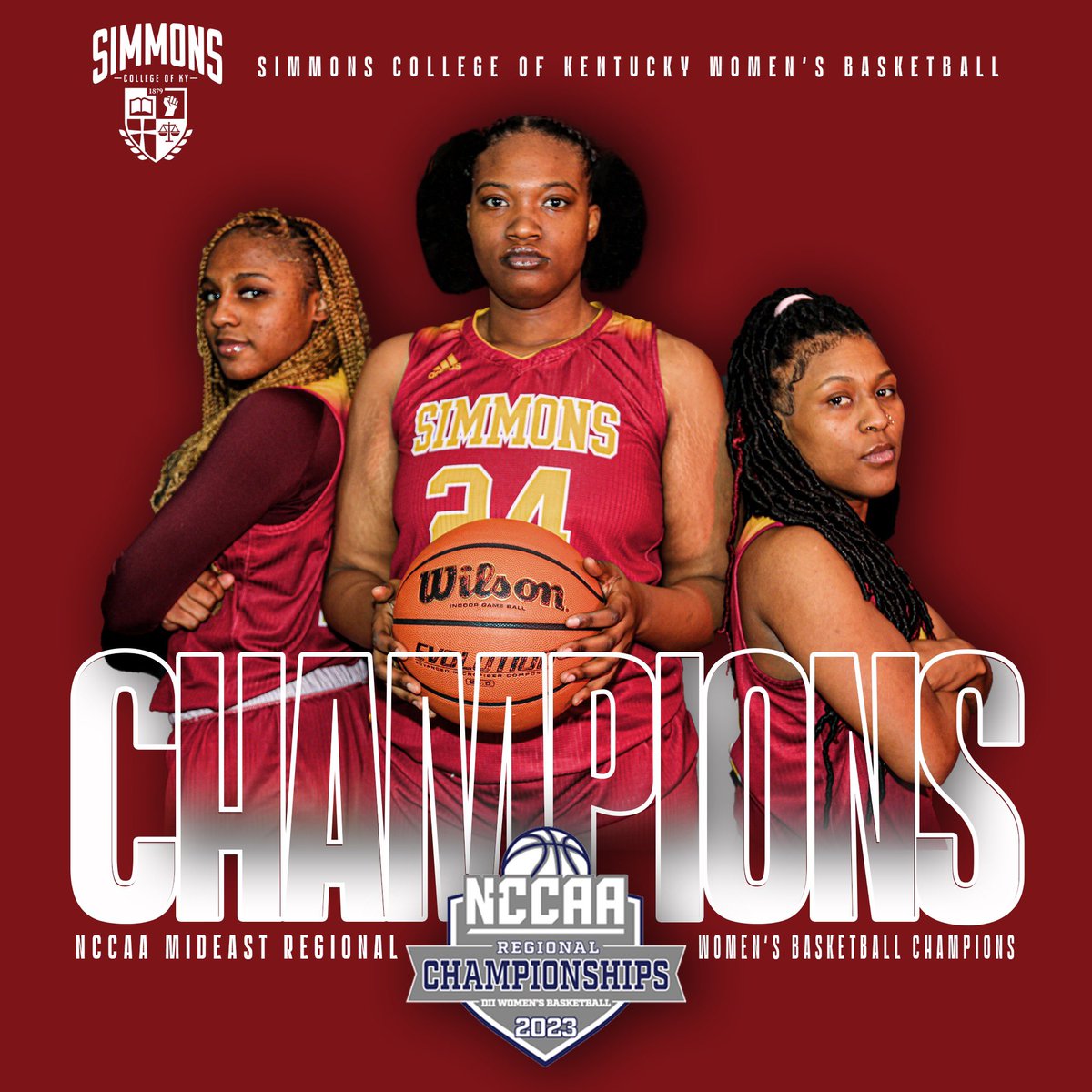 It’s official! Congratulations to the @SCKY_WBB! First time in Simmons History, our women’s basketball team is @TheNCCAA Midwest Regional Champions! They are headed to the National Championship. 🚀 #LouisvillesHBCU @KWCosby