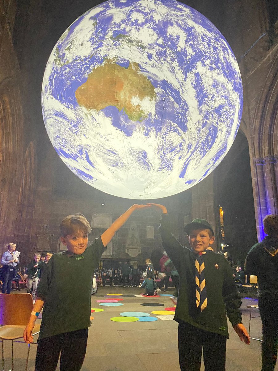FionaMccooey's tweet photo. Joseph and Luke get to have an amazing camp out overnight at Chester Cathedral and see Gaia. @MrHoultramQP @QueensCoEURC https://t.co/BQ9oIxtHaT