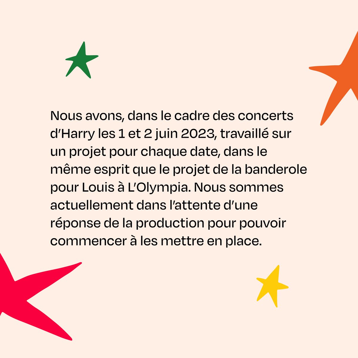 Team1DFrance's tweet photo. 🏟️ LOVE ON TOUR PARIS 🏟️ 

Vous étiez nombreuxses à nous poser des questions concernant les projets pour les concerts d’Harry au @StadeFrance. 

Voici les premières informations à ce sujet. 

*Le formulaire de la boîte à idées sera posté demain ! https://t.co/20aBYc4Ge6