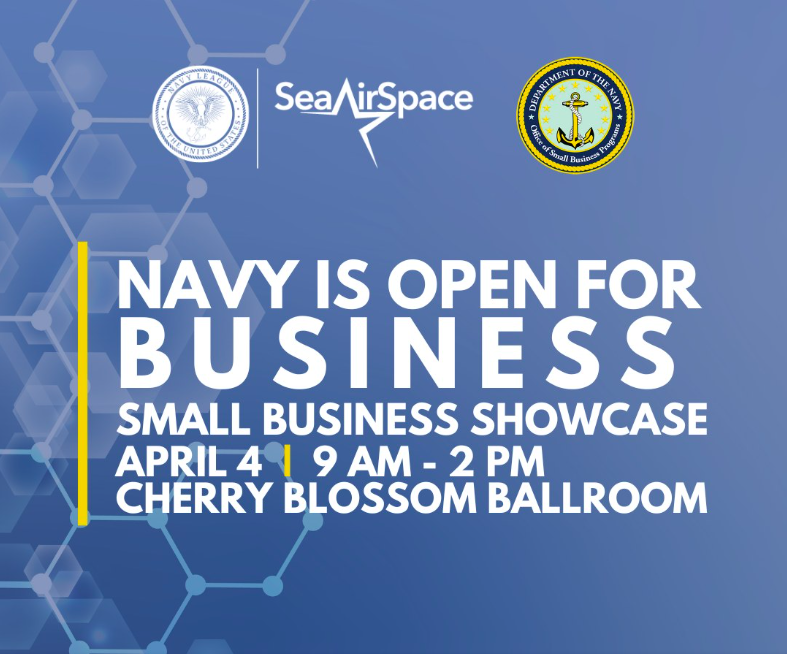 📢 @USNavy is Open for Business - #SmallBusiness Showcase at @SeaAirSpace

Submit your entry at bit.ly/35jyhWI

#SAS2023 #DONOSBP #Navy #FederalContracting #nextgensailor #nextgenrationsailor #entrepreneurship #smallbusiness #technology #innovation #military #veterans