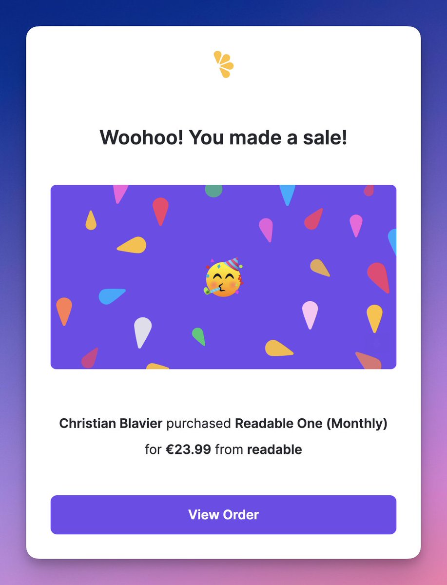 cblavier's tweet image. First sale 🎉 🥳

(I know this is test mode and that I'm my own customer, but can I still enjoy the confetti?)

#buildinpublic