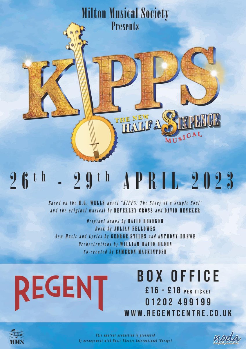 terwarne's tweet photo. MMS present Kipps-The New Half a Sixpence @regentcentre , Christchurch 26th-29th Apr tickets available via the following link:
https://t.co/BIlKnE9GuF Get your tickets now!!! ๐ช๐ช๐ช #musicaltheatre #pickoutasimpletune #halfasixpence #flashbangwallop @Charlie_Stemp https://t.co/RIKbQS8D4a