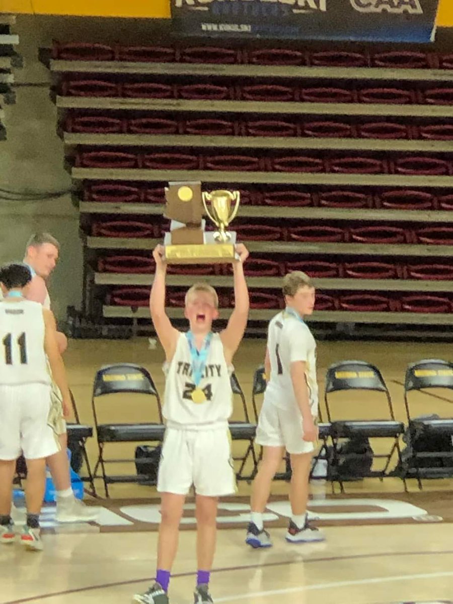 JasonSlagter3's tweet photo. Strong finish by our TCA Seniors Tuesday night capturing a 3rd straight title 39-35. Villa De Marie dominated until the 4thQ. @CarterSlagter24 shifted the MO draining a MUCH needed 3pt shot cutting the lead to 5. Closing minutes saw some clutch shots/ft/def/ by all to finish it! https://t.co/cKFtzrootO