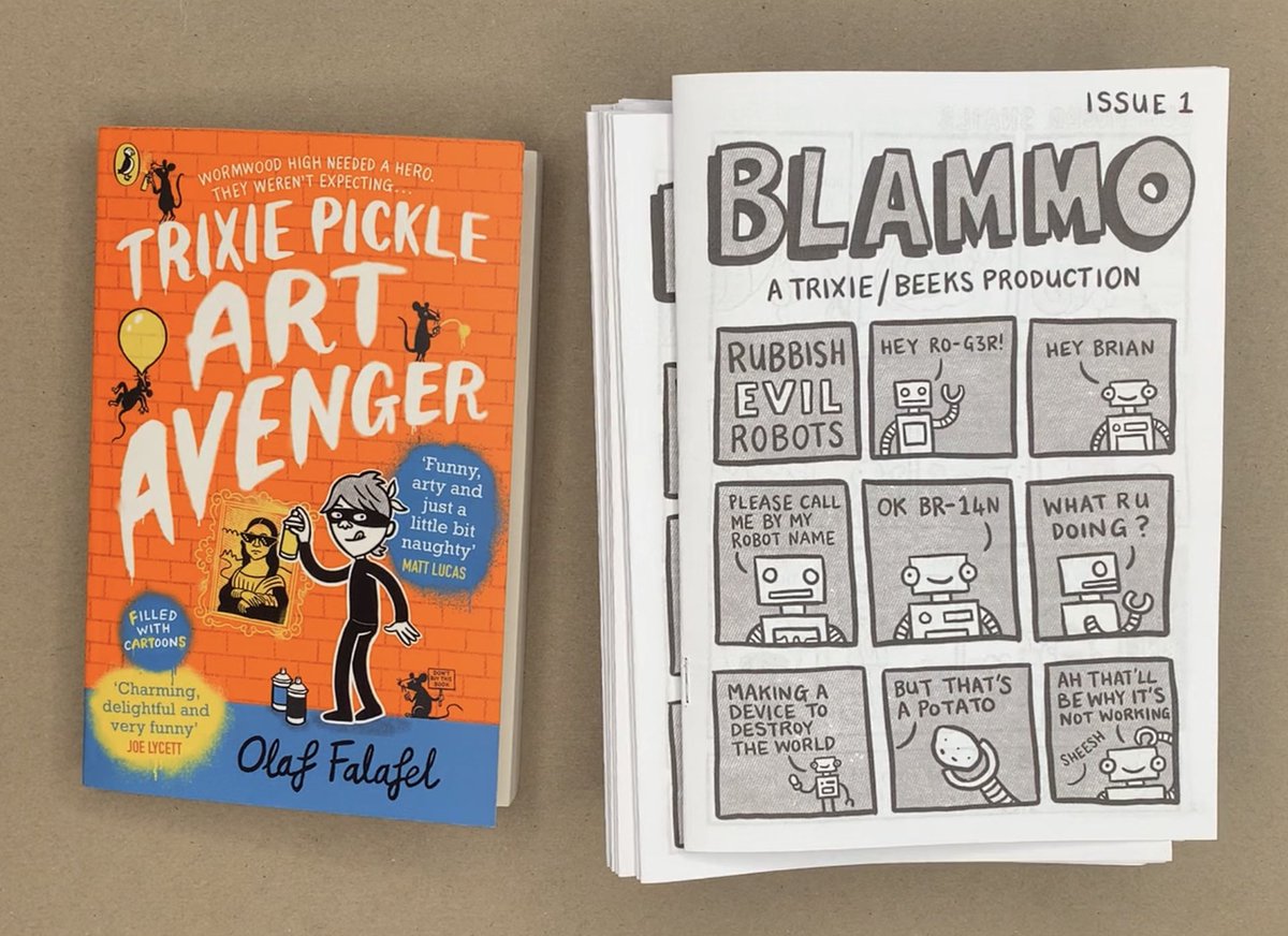 OFalafel's tweet image. 🧡WORLD BOOK DAY GIVEAWAY🧡

To celebrate World Book Day I’m giving a lucky person a signed copy of Trixie Pickle Art Avenger plus an incredibly funny Blammo comic

To enter:
🎨Post a Bob Ross GIF in the comments 
🔁RT this post
😎Follow me 

I’ll pick a random winner next week