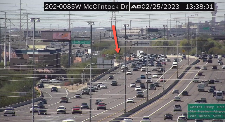 ArizonaDOT's tweet photo. Loop 202 Red Mountain eastbound at McClintock Drive: A crash is blocking the right lane.

#Loop202 #phxtraffic https://t.co/AY8Va46q2M