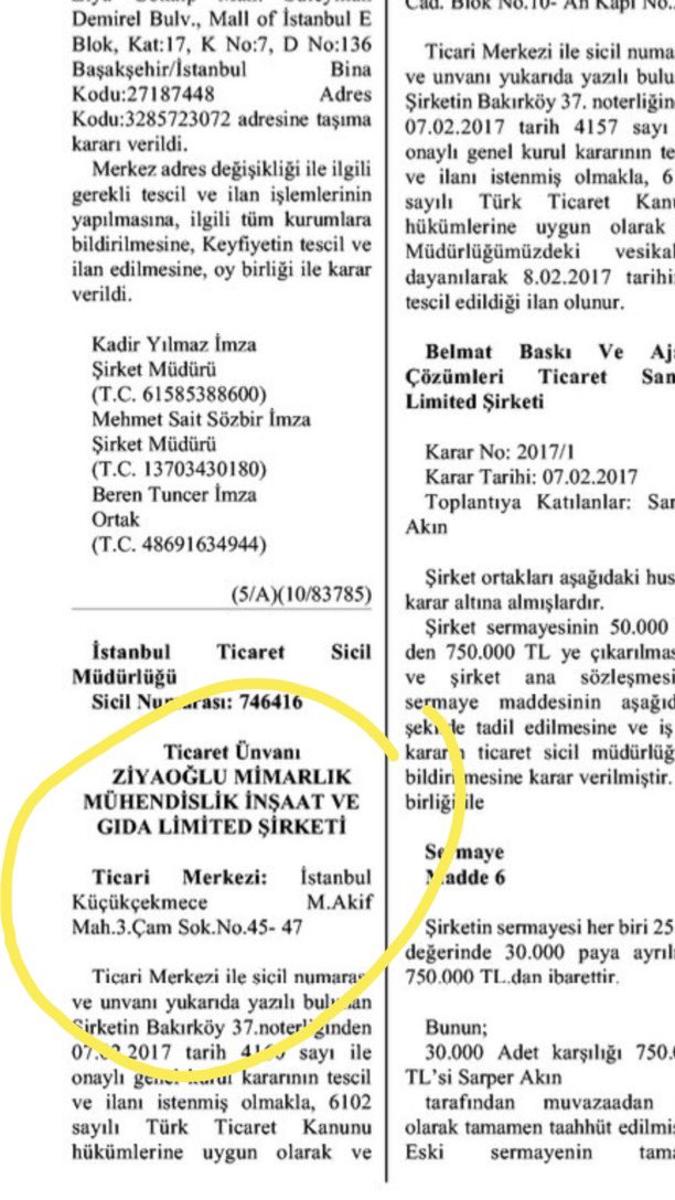 Özdönüşüm adlı firmadan Doğa Koleji adına analiz yapmasını isteyen ve gerçek olmayan değerleri verdiği iddia edilen firma kim ? Ziyaoğlu Mimarlık. Ziyaoğlu Mimarlık ve Can Öğretim Kurumlarının adresi aynı!