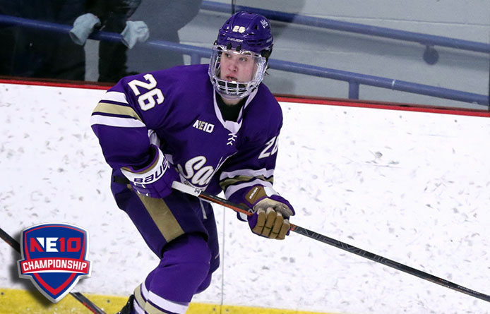 No. 2 Men's Ice Hockey Downs No. 3 Assumption, 7-3, in NE10 Semifinal bit.ly/3Y4p8qe 

#smcvt #btv #vt #NE10EMBRACE #cawlidgehawkey